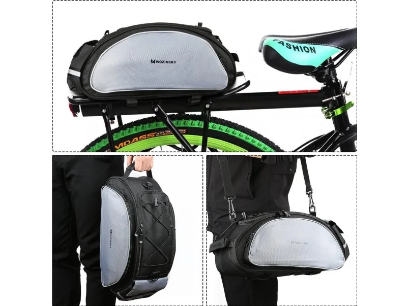 Wozinsky Bicycle Luggage Carrier Bag with Shoulder Strap 13L Black (WBB1BK)