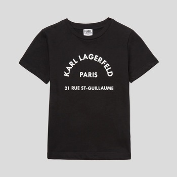 Karl Lagerfeld Paita 'Rue St-Guillaume' musta / valkoinen