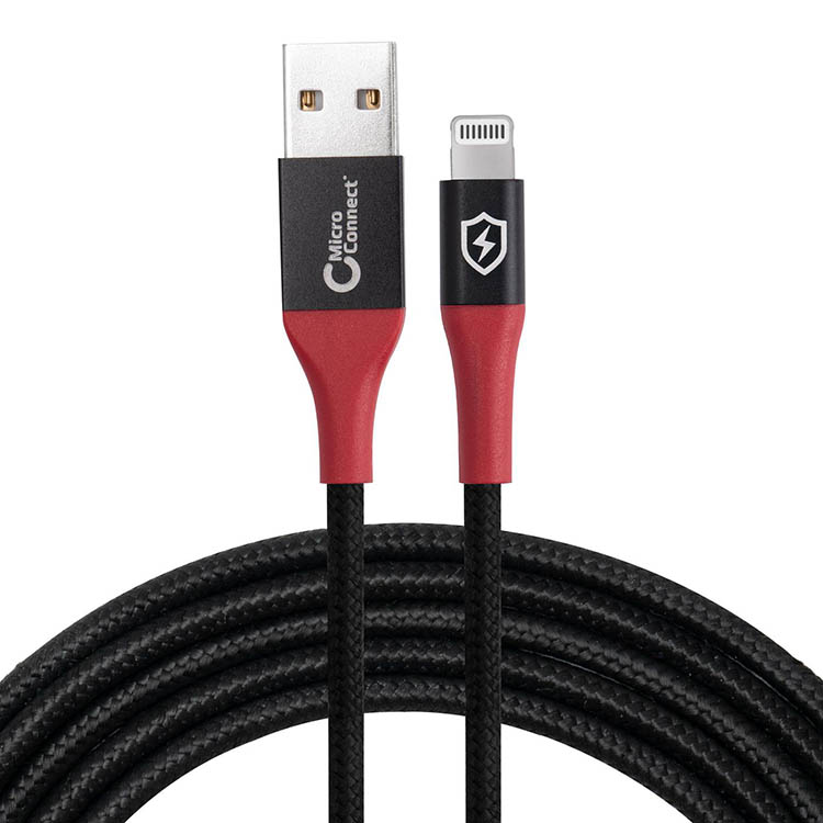 Tiedonsiirron estävä latauskaapeli puhelimelle, USB-A – Lighting