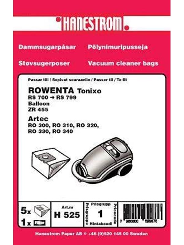 Haneström Pölypussit, mikrokuitu, 5kpl.+ 1 mikrosuodattimen DU12089 Vastaa: N/A