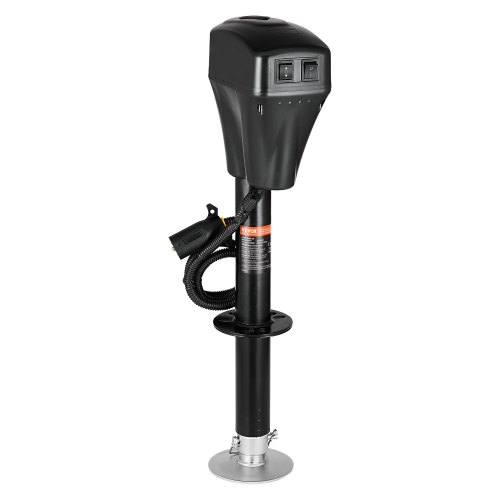 VEVOR Electric Trailer Jack, 5000 lbs, Heavy Duty RV Electric Power Tongue Jack with 7-pin Connector, Manual Crank Handle & Weatherproof Jack Cover, 10"-28.3" Lift, for Trailers, Campers & RVs, Black