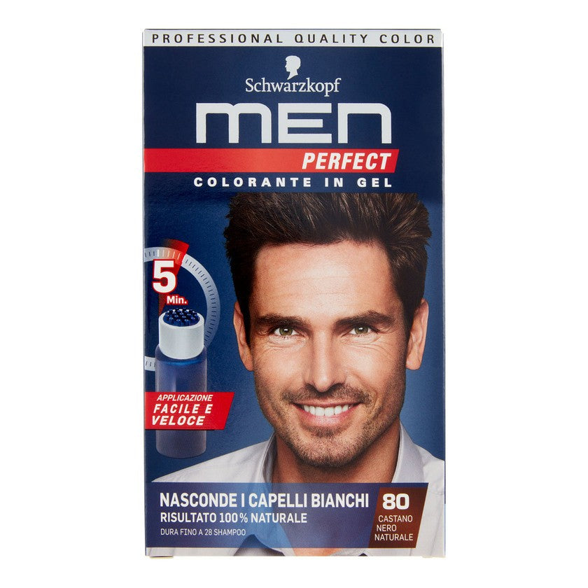 Testanera Geelimäinen hiusväri ilman ammoniakkia Men Perfect N 80 Luonnollinen mustanruskea
