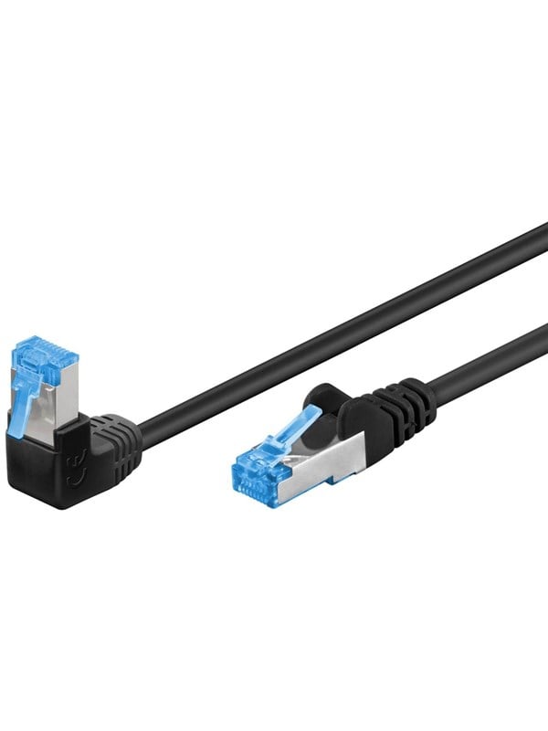 Pro LAN CAT 6A U/UTP 90° - Musta - 3m