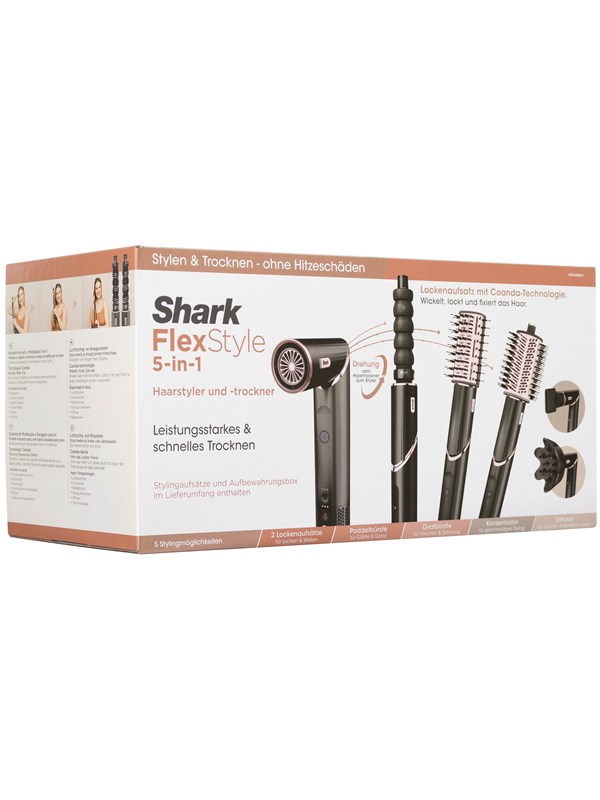 Shark Hiustenkuivaaja Hårtørrer FlexStyle HD446EU - hair dryer/hair styler - Black- 1650 W