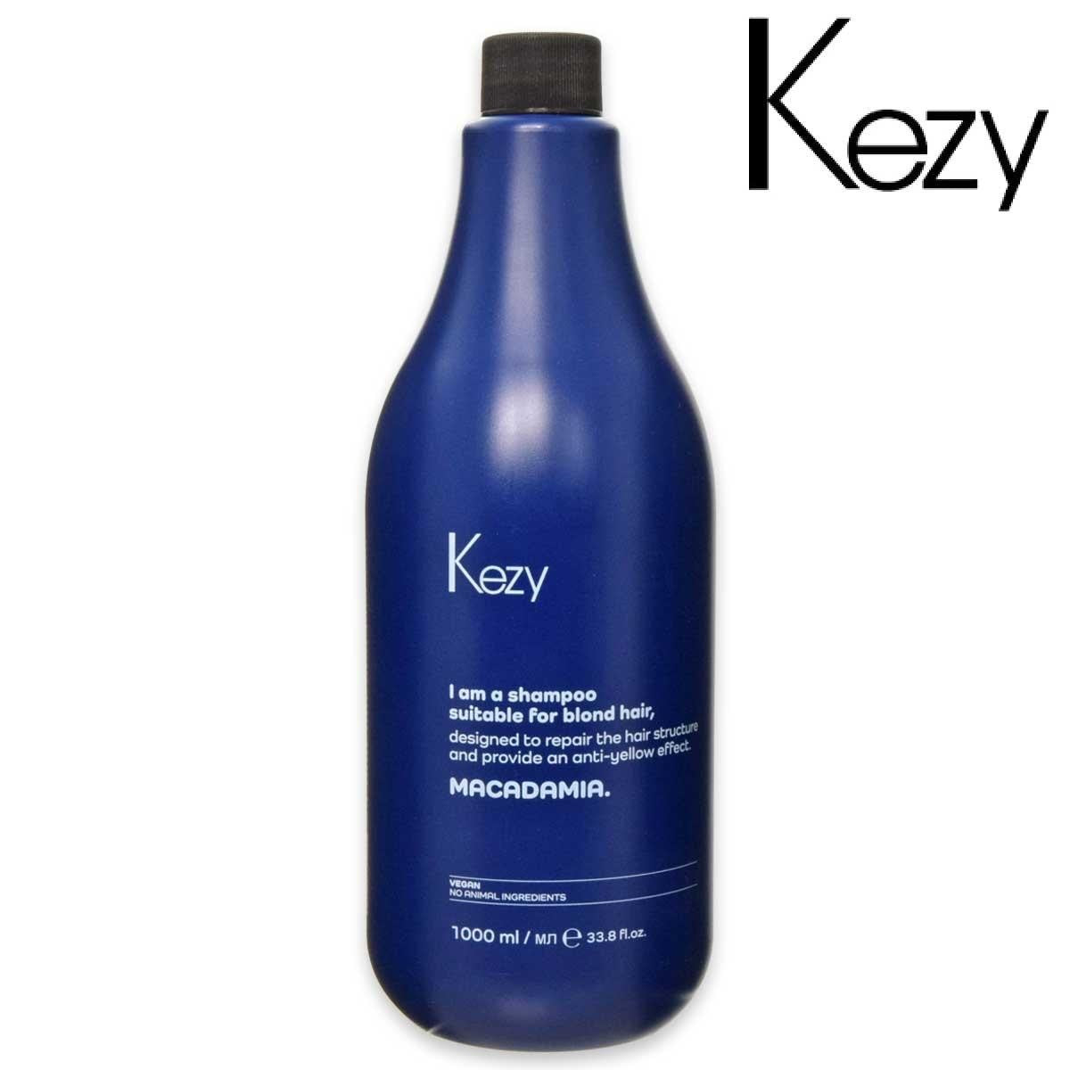 Kezy Keltainen sävyä poistava shampoo vaaleille hiuksille Macadamia 1000 ml