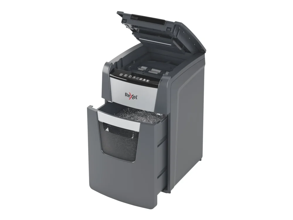 Rexel Optimum 150X automaattinen paperisilppuri, P4, Ristiinleikkaava, 22 cm, 4 x 28 mm, 44 L, 350 arkkia, 55 dB