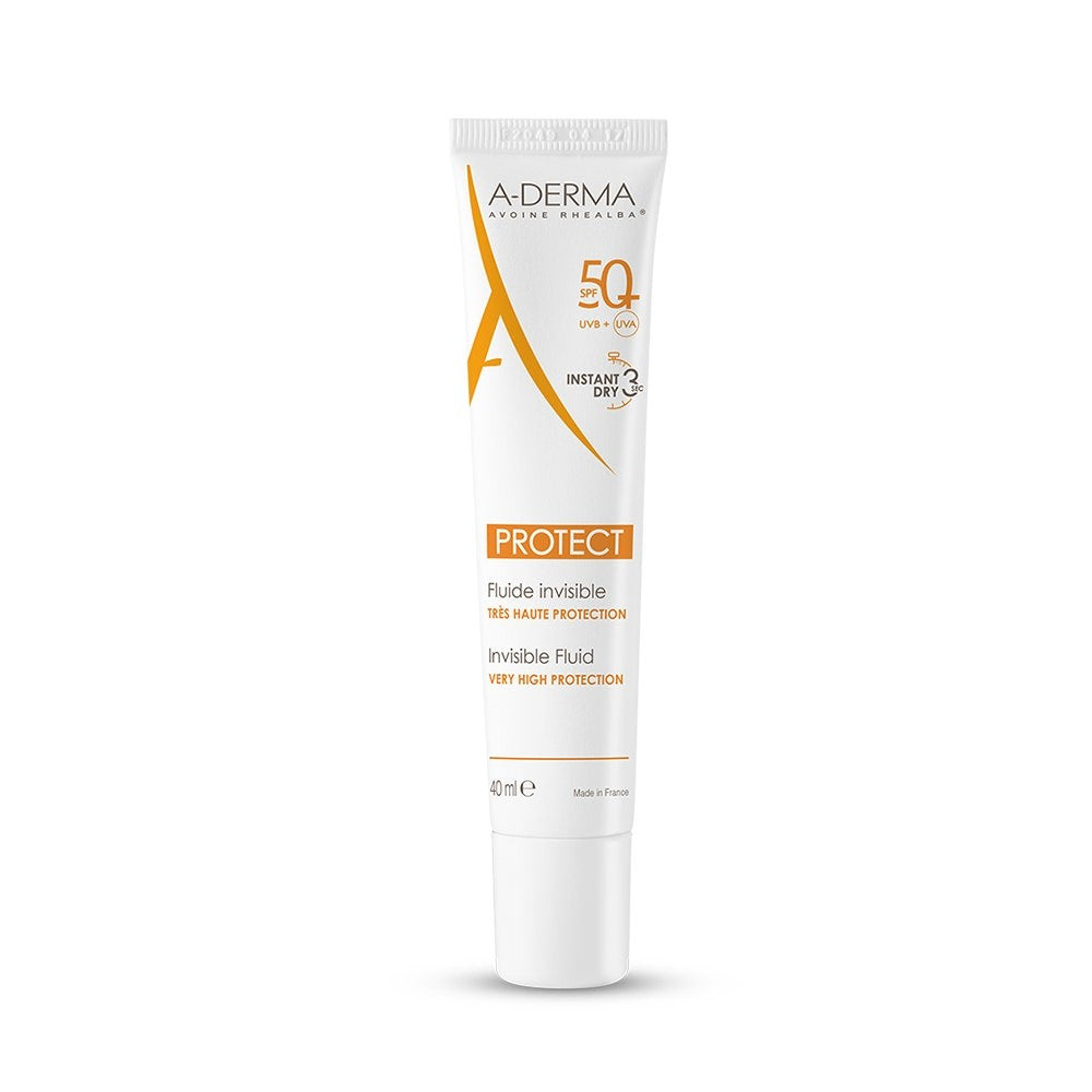 A-derma Protective Fluid sekaiholle ja rasvaiselle iholle SPF50+ Protect (Invisible Fluid) 40 ml