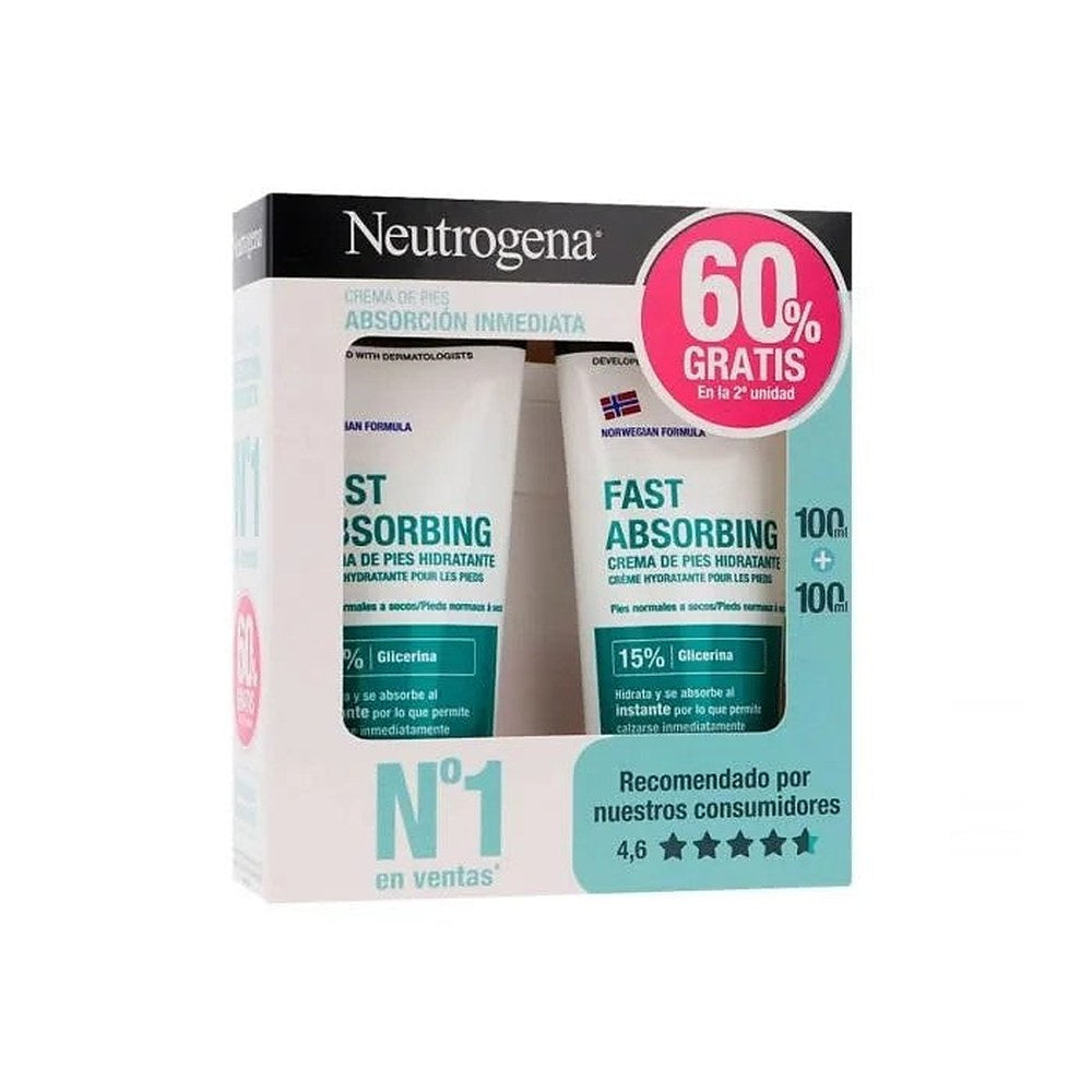 Neutrogena Välittömästi imeytyvä jalkavoide 2x100ml