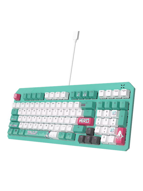 ASUS TUF GAMING K3 Gen II - Hatsune Miku Edition - Pelinäppäimistö - Pohjoismainen - Vihreä