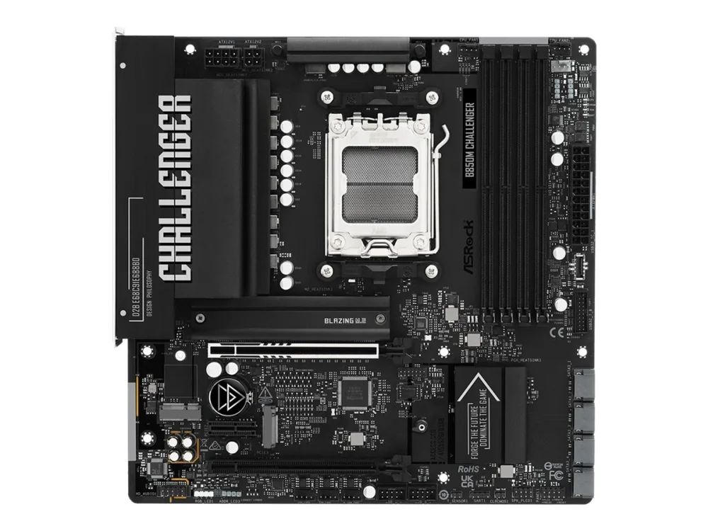 ASRock B850M Challenger - Emolevy - micro ATX - Socket AM5 - AMD B850 Chipset - USB-C 3.2 Gen 1, USB 3.2 Gen 1 - 2.5 Gigabit LAN - sisäinen grafiikka (CPU tarvitaan) - HD Audio (8 kanavaa)