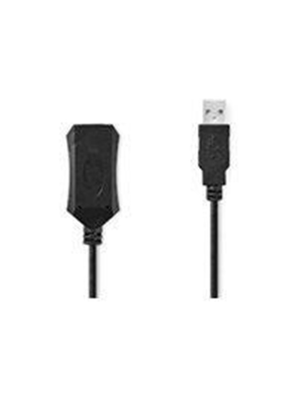 Nedis Aktiivinen USB-kaapeli | USB 2.0 | USB-A Uros | USB-A Naaras | 480 Mbps | 10.0 m | Pyöreä | Niklattu | PVC | Kupari | Label