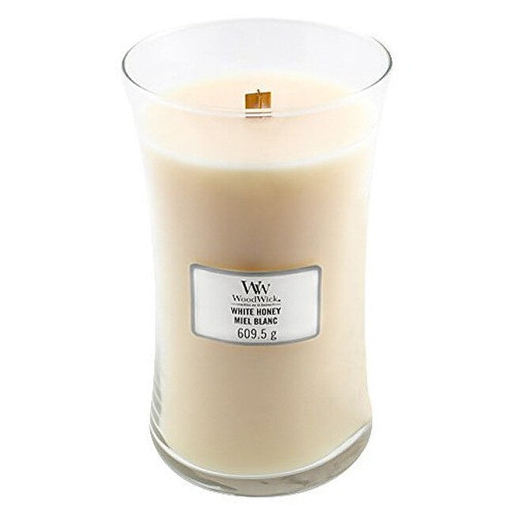 Woodwick Valkoisen hunajan tuoksuinen kynttiläpurkki 609,5 g