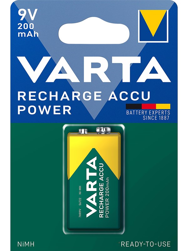 VARTA akku uudelleenladattava 9V 200mAh 1 kpl