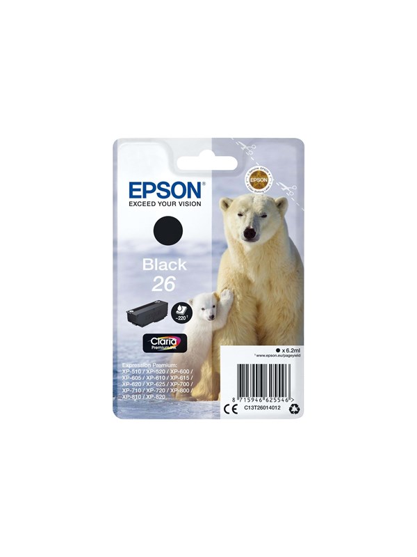 Epson 26 -mustekasetti, 6.2 ml, musta
