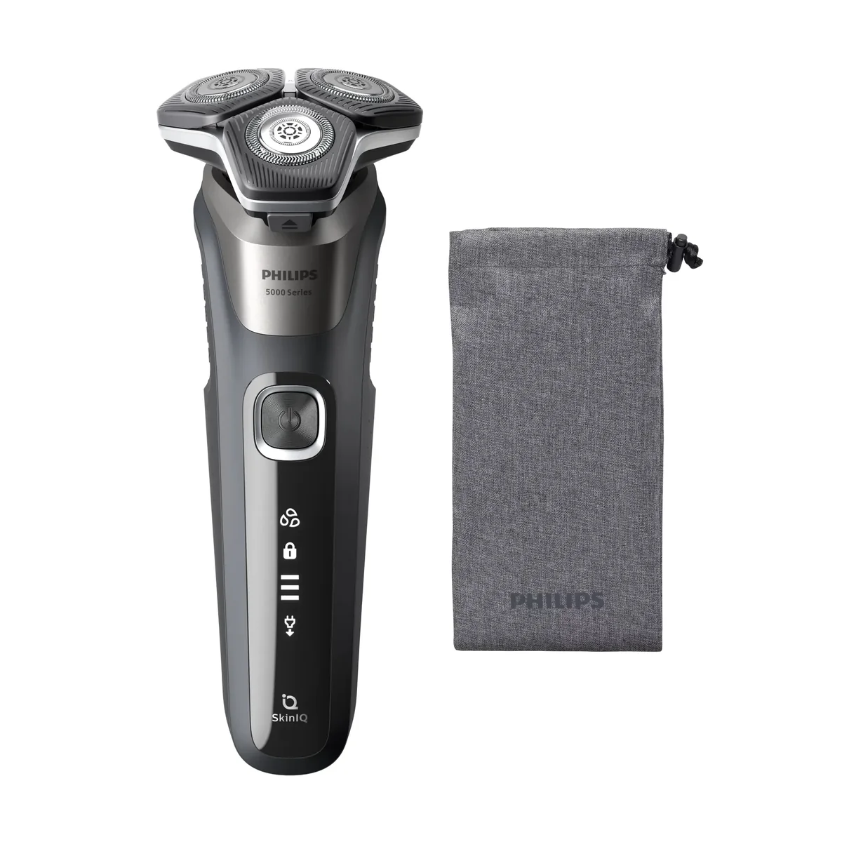 Philips SHAVER Series 5000 S5887/10 Sähköparranajokone märkä- ja kuiva-ajoon, Parranajokone kääntyvällä päällä, Harmaa, SteelPrecision blades, LED, Lataus, Teho, SH71