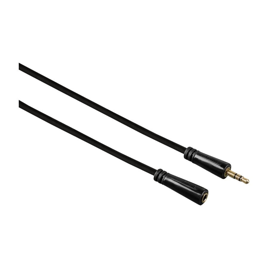 Hama 3,5 mm kullattu audio -jatkokaapeli, 3 m, musta