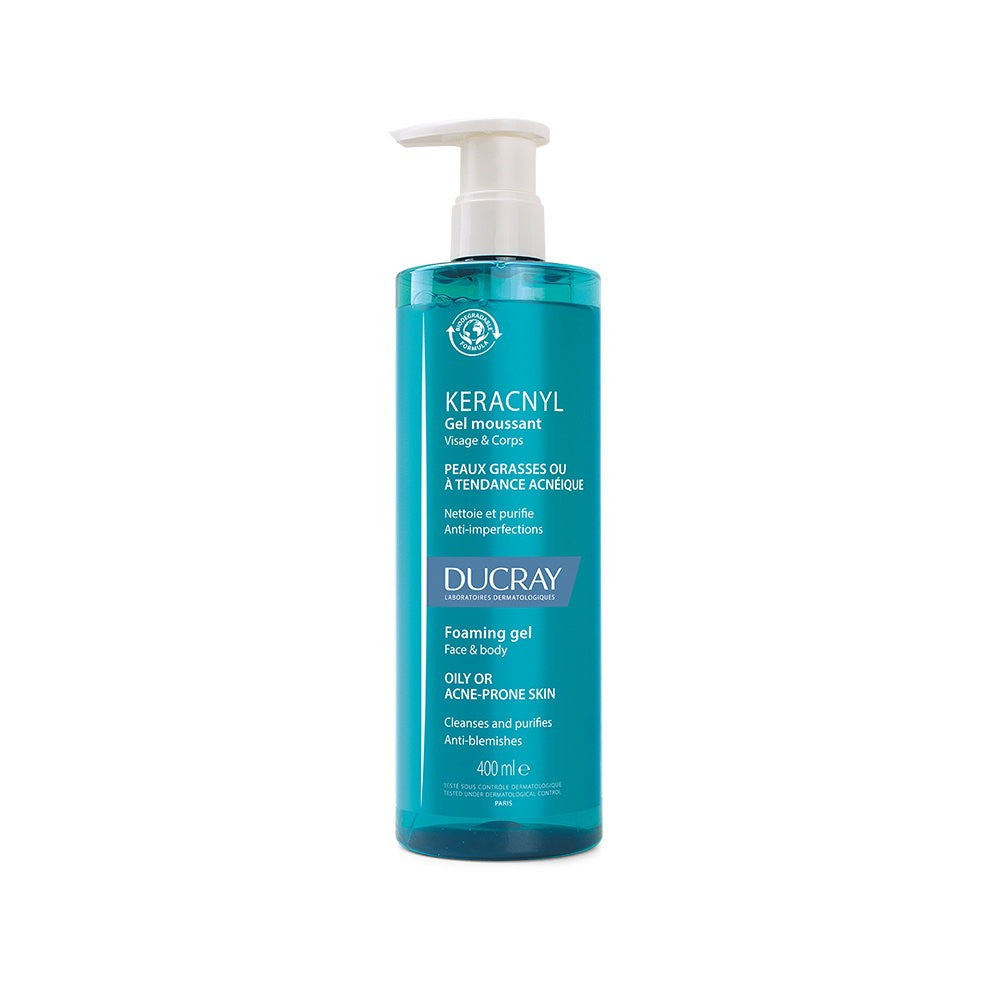 Ducray Keracnyl Foaming Gel Facial Cleanser Rasvoittuva iho 400ml