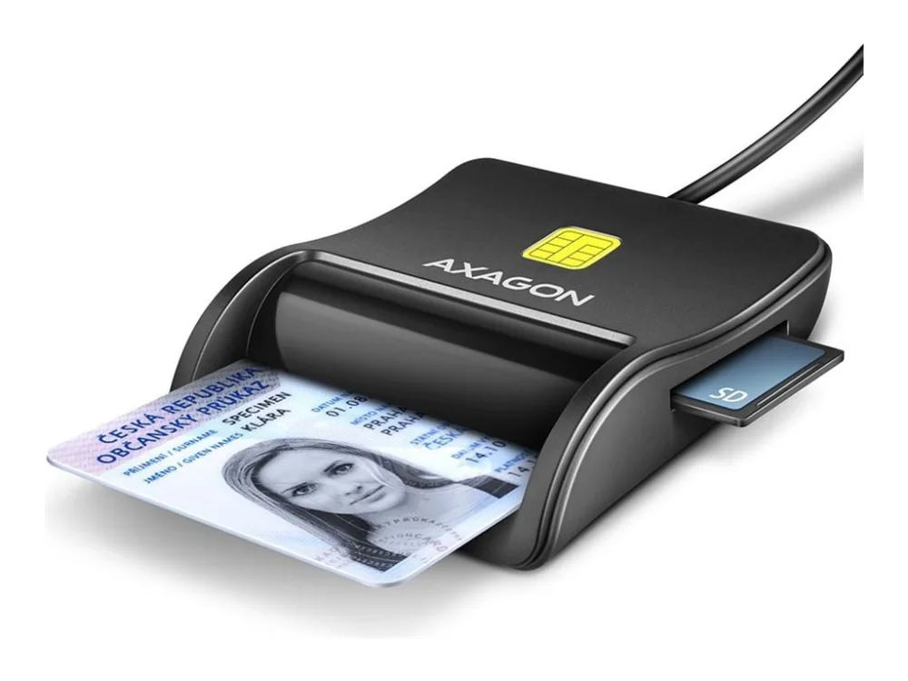 AXAGON CRE-SM3SD USB Smart Card &amp  SD/microSD/SIM-kortin tasolukija