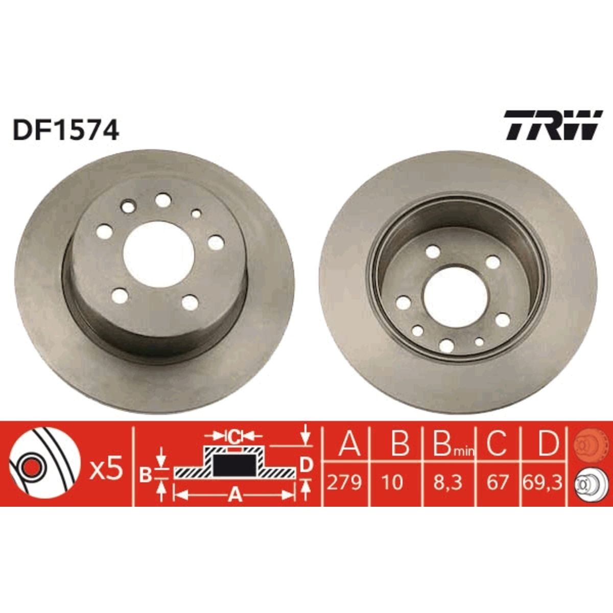 Jarrulevy TRW DF1574