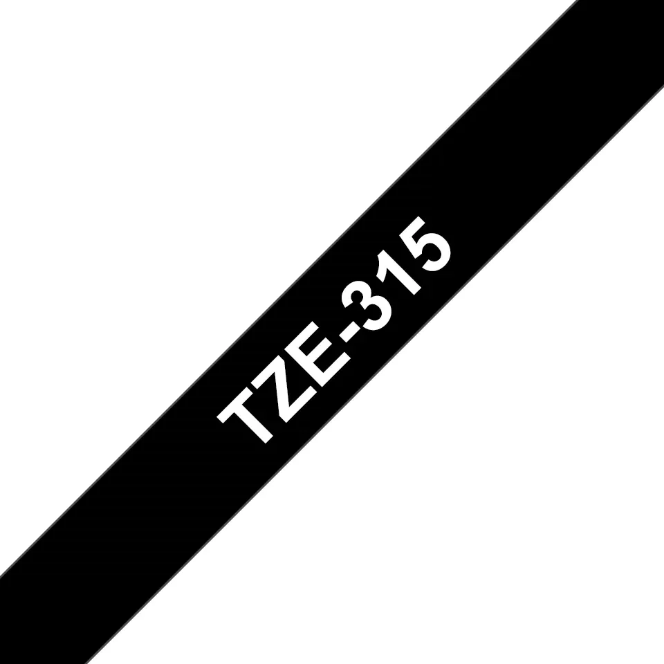 Brother TZE315, Valkoinen mustalla, TZe, Harmaa, Lämpösiirto, Kiina, 5 vuosi/vuosia
