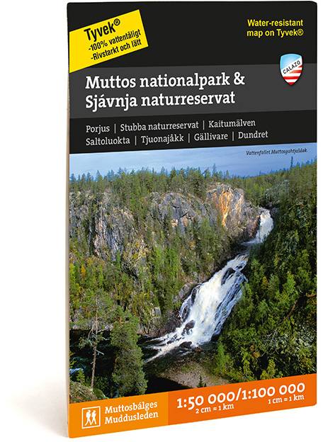 Calazo Muttos Nationalpark & Sjávnja Naturreservat Fjällkarta Tyvek retkeilykartta (ulkomaat)
