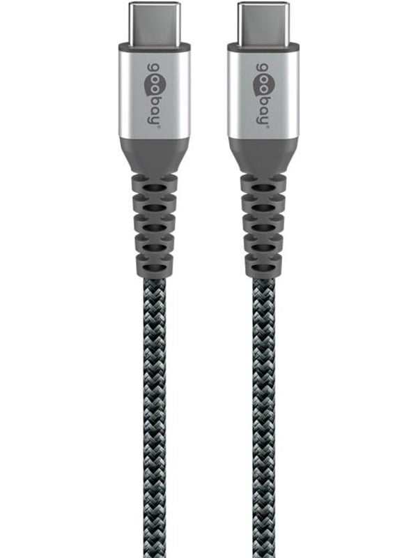Goobay USB-CTM - USB-CTM tekstiilikaapeli metalliliittimillä 0,5 m tyylikäs ja erittäin kestävä liitäntäkaapeli laitteisiin, joissa on USB-CTM-portti