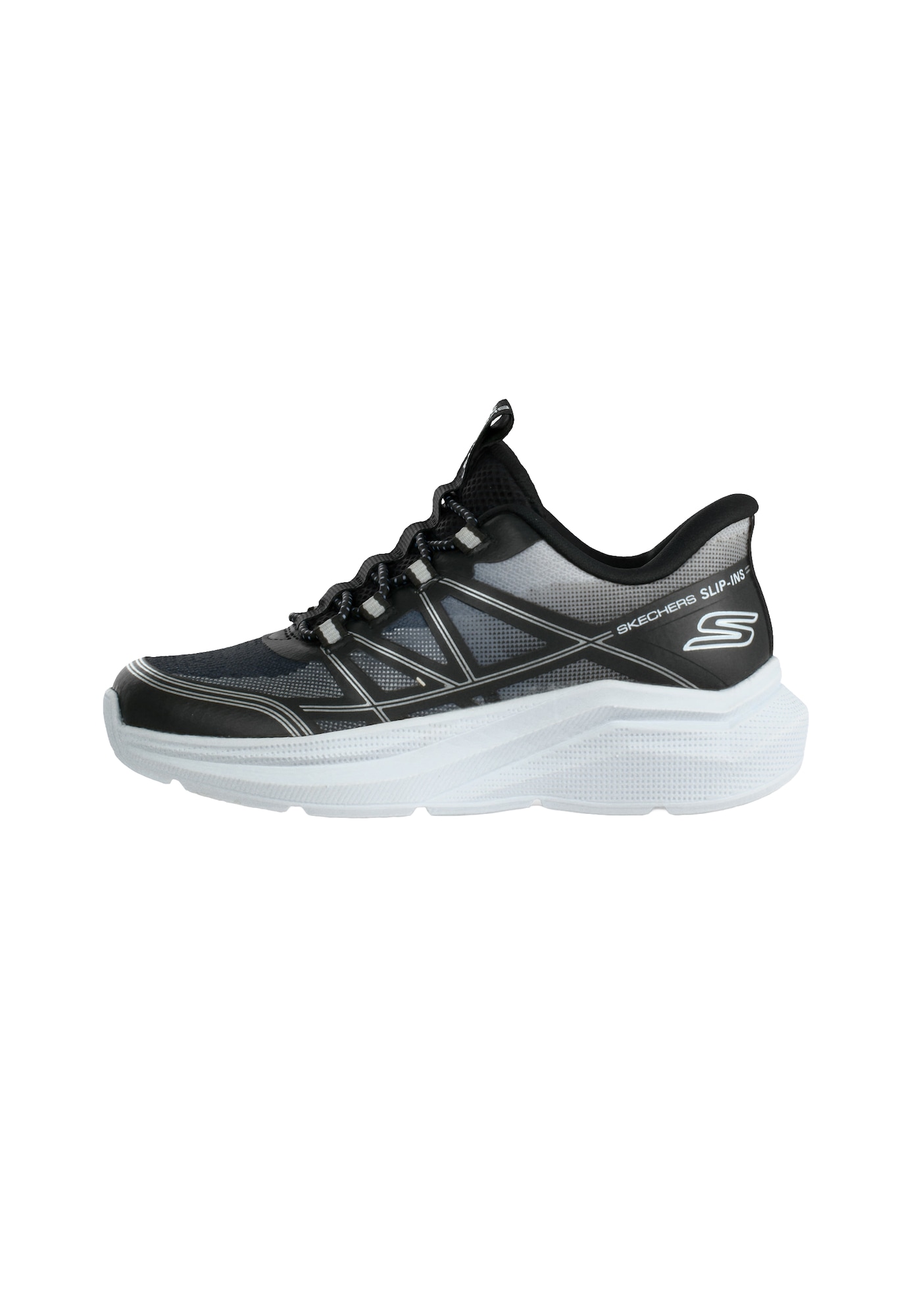 SKECHERS Tennarit 'MICROSPEC VELOCITY - GRID-SHIFT' musta / valkoinen