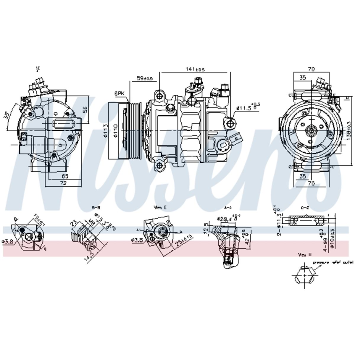 Ilmastoinnin kompressori NISSENS 890893