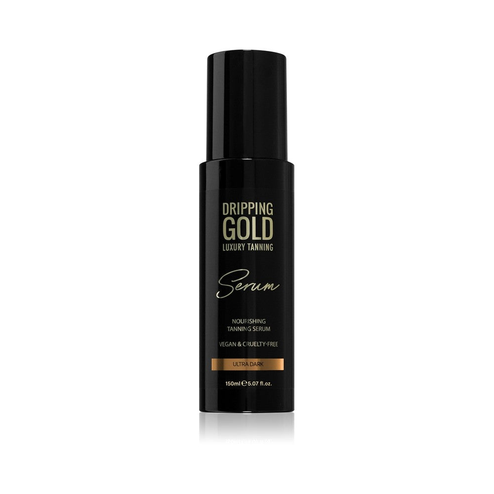 Dripping Gold Luxury Tanning itseruskettava seerumivalmiste vartalolle ja kasvoille Ultra Dark värissä 150 ml