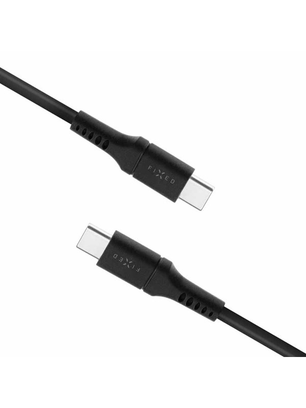 FIXED LIQUID Silicone - 60W - USB-C <-> USB-C - 2m - Musta