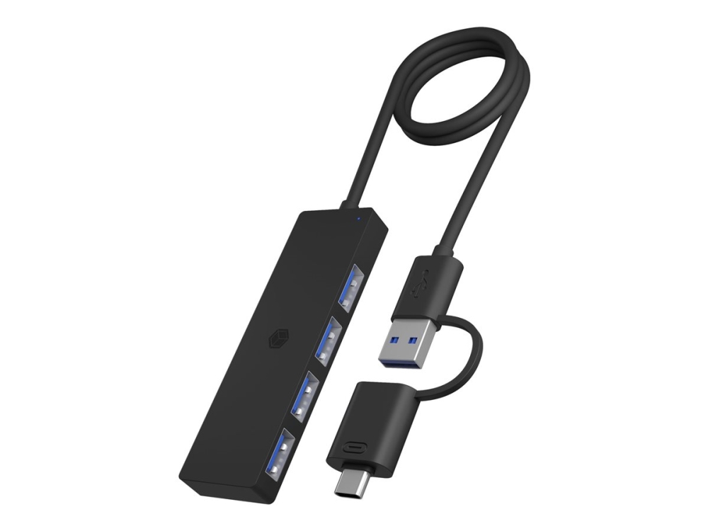 ICY BOX IB-HUB1424-C3 - hub - 4 ports USB hub - 4 porttia - USB 3.2 - Musta