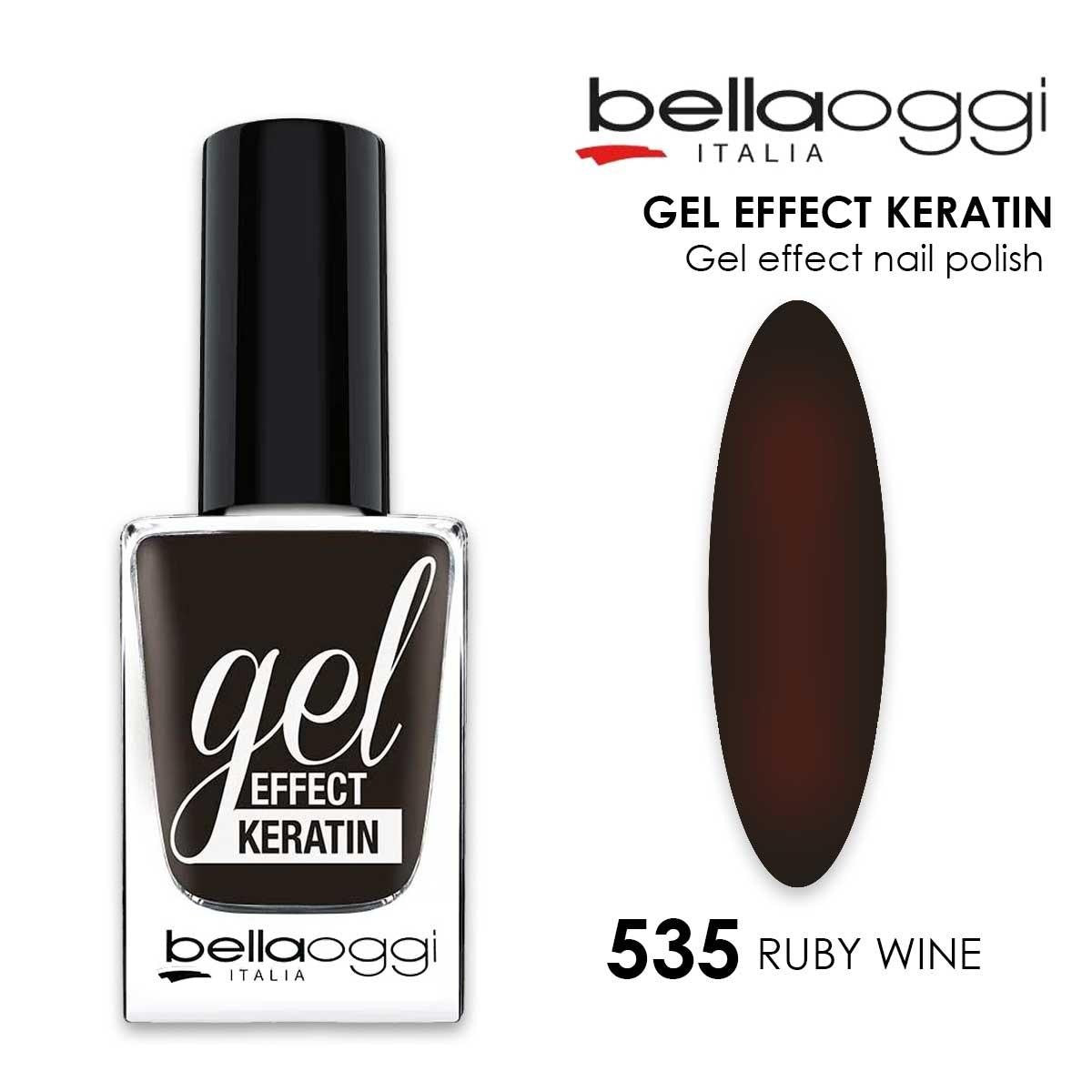 Bellaoggi Gel Effect Keratin Kynsilakka 535 - Rubiininpunainen Viini