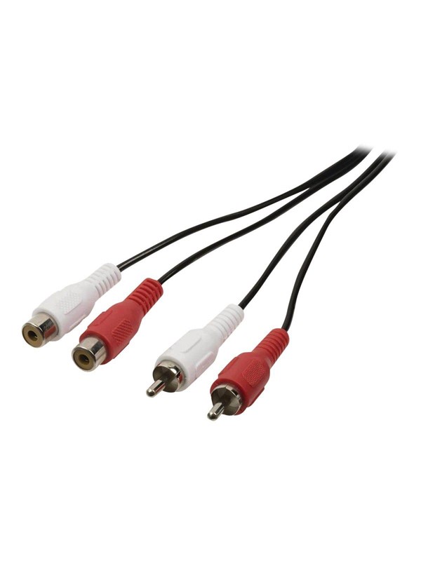 Nedis Stereoäänikaapeli | 2x RCA uros | 2x RCA Naaras | Niklattu | 5.00 m | Pyöreä | Musta | Laatikko