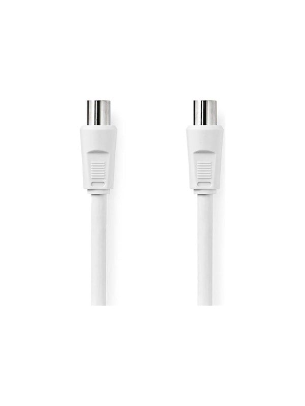 Nedis Koaksiaalikaapeli | IEC (Coax) Uros | IEC (Coax) Naaras | Niklattu | 90 dB | 75 Ohm | Tuplasuojattu | 2.00 m | Pyöreä | PVC | Valkoinen | Label