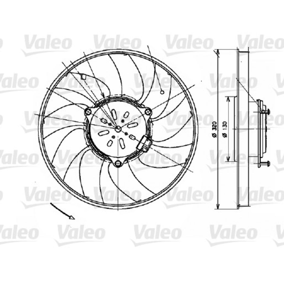 Jäähdyttimen tuuletin VALEO 696082