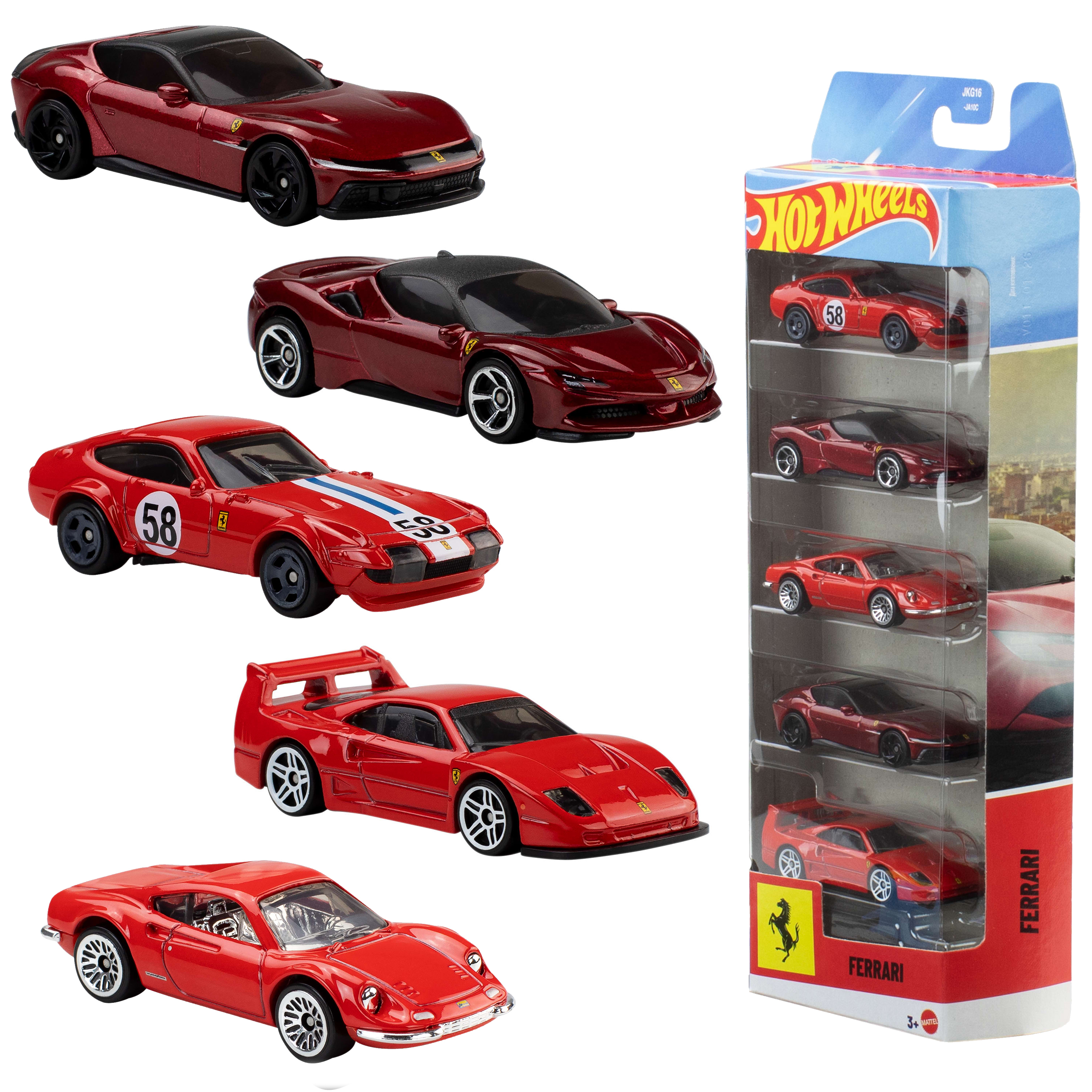 Hot Wheels Basics Ferrari 1:64 5-Pack
