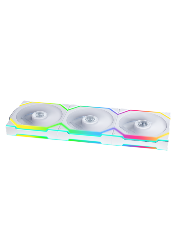 Lian Li UNI FAN SL Wireless 120 Reverse Blade, 120 mm, PWM, nestelaakeri, ARGB -tuuletinsarja, 3 kpl, valkoinen