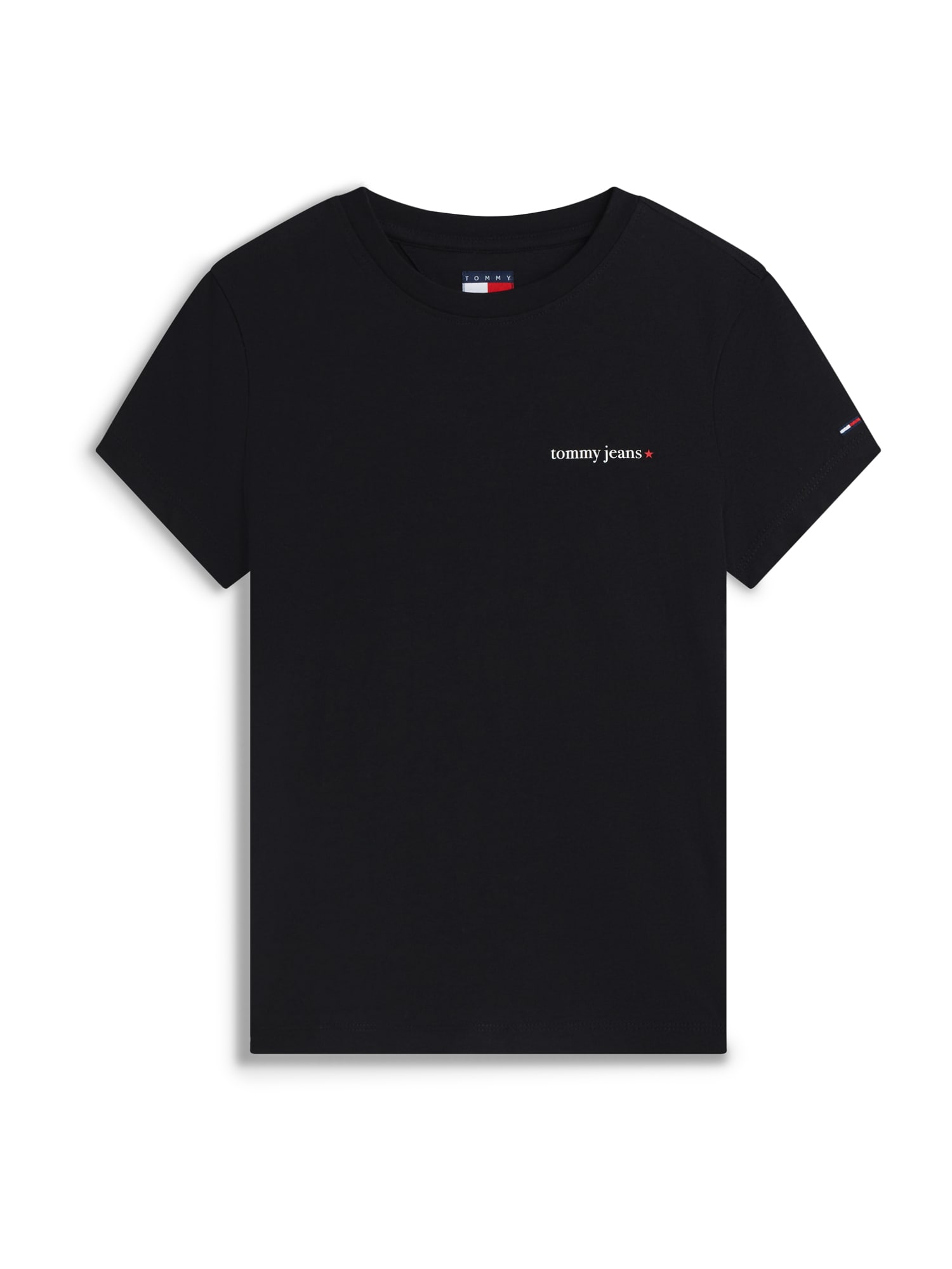 Tommy Jeans Paita 'Logo Slim' musta / valkoinen