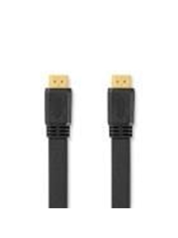 Nedis High Speed HDMI TM Kaapeli Ethernet | HDMITM liitin | HDMITM liitin | 4K@30Hz | 10.2 Gbps | 2.00 m | Litteä | PVC | Musta | Label
