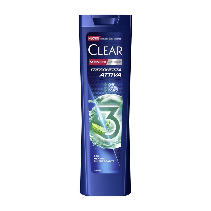 Clear 3-in-1 Raikastava Hilseshampoo Päänahalle, Hiuksille ja Vartalolle 225 ml