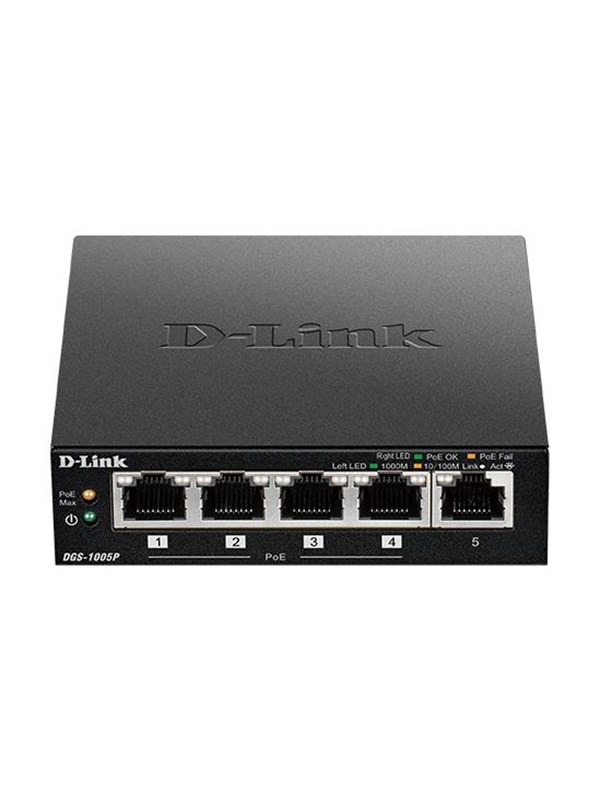 D-Link DGS-1005P 5-Port Desktop Gigabit PoE+ Switch (60W)