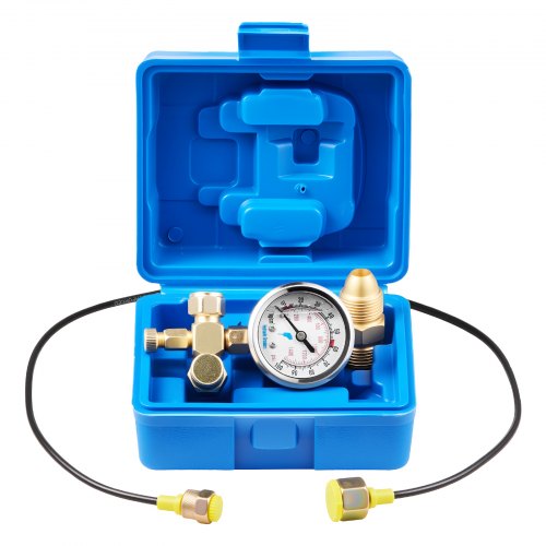 VEVOR Hydraulic Nitrogen Accumulator Charging Kit, 0-100 Bar Nitrogen Fill Kit, Pressure Test System with 1 Pressure Gauge, 1 Gas Hose, 1 Valve Body and 1 CGA580 Adapter for Construction Machinery