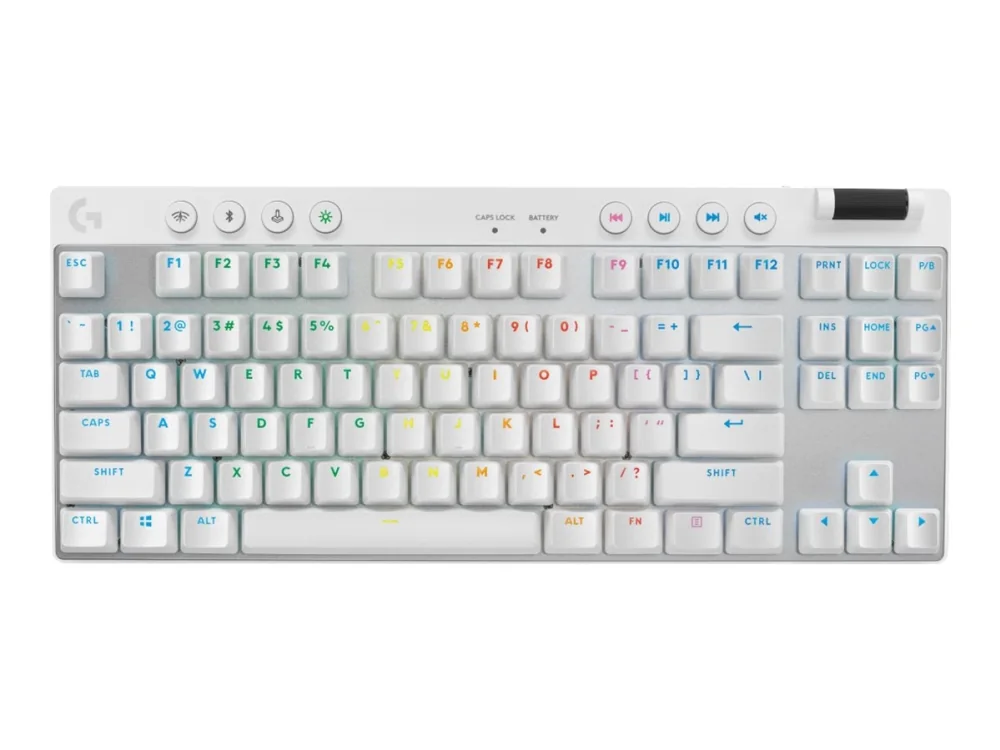 Logitech G PRO X TKL - Näppäimistö - taustavalaistu - Bluetooth, 2,4 GHz - QWERTY - Pohjoismainen (tanska/suomi/norja/ruotsi) - näppäinkosketin: Kosketus - valkoinen