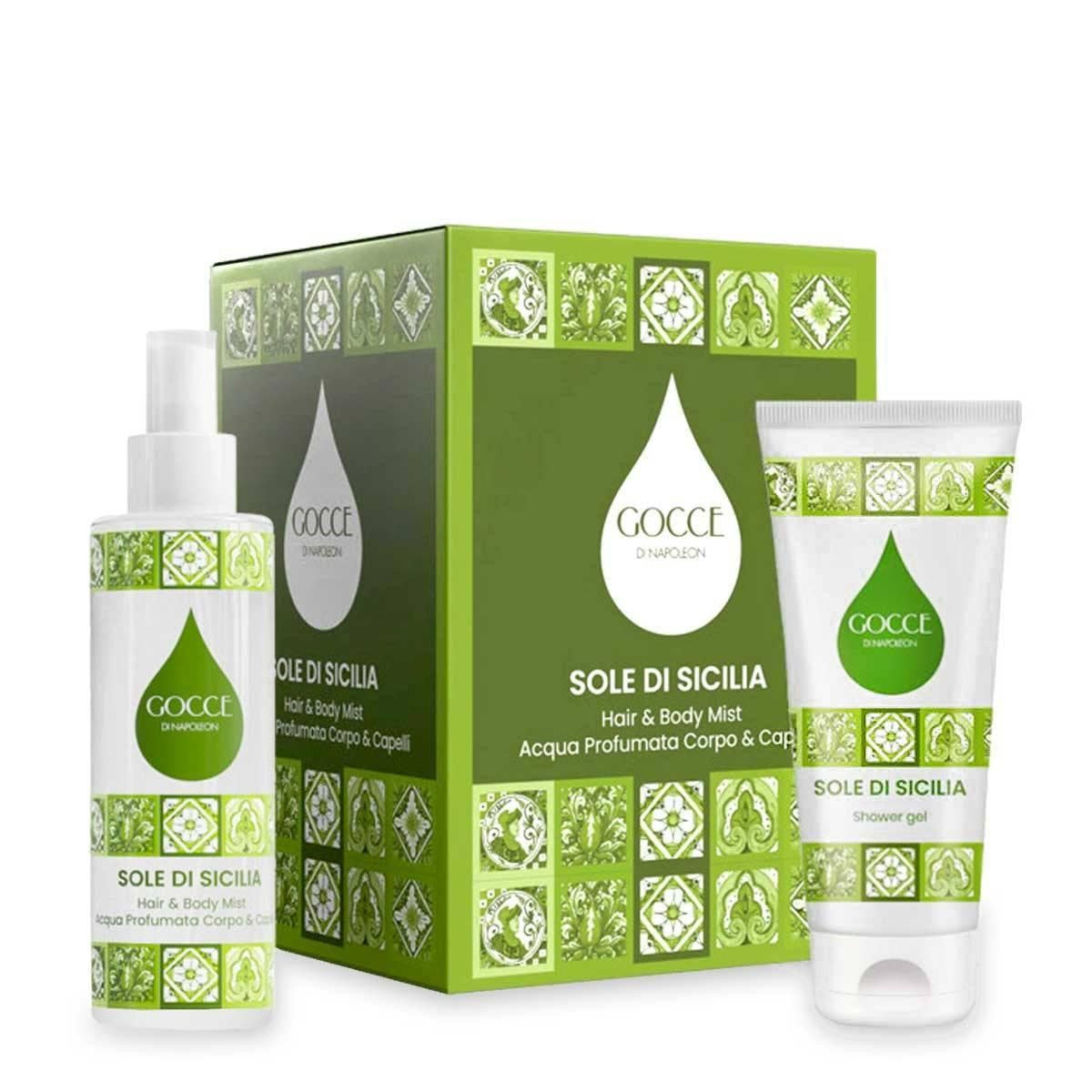 Gocce di Napoleon Sole di Sicilia Hair & Body Mist 250 ml + Gel Doccia 150 ml — Set profumazione corpo