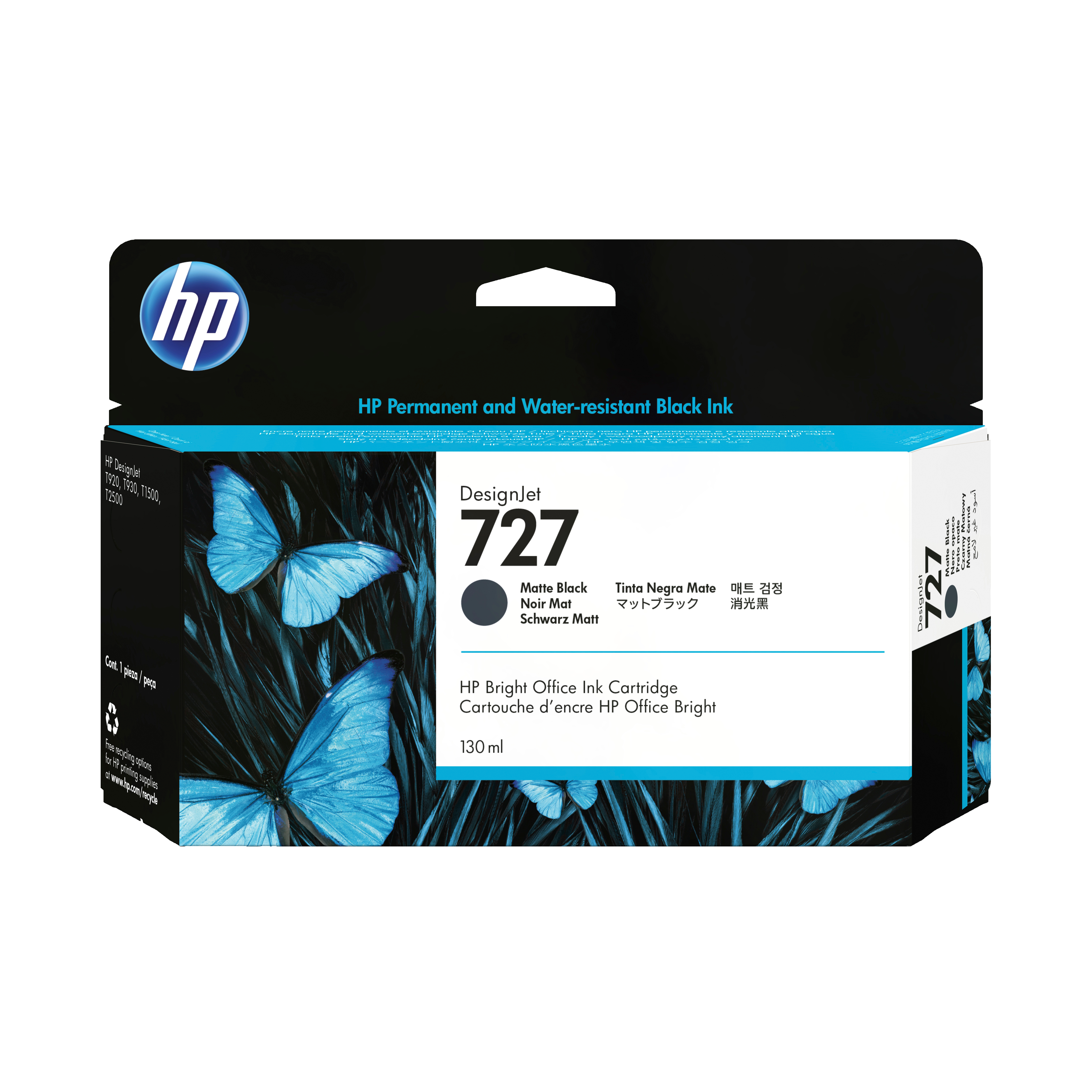 HP 727 -mustekasetti, 130 ml, mattamusta