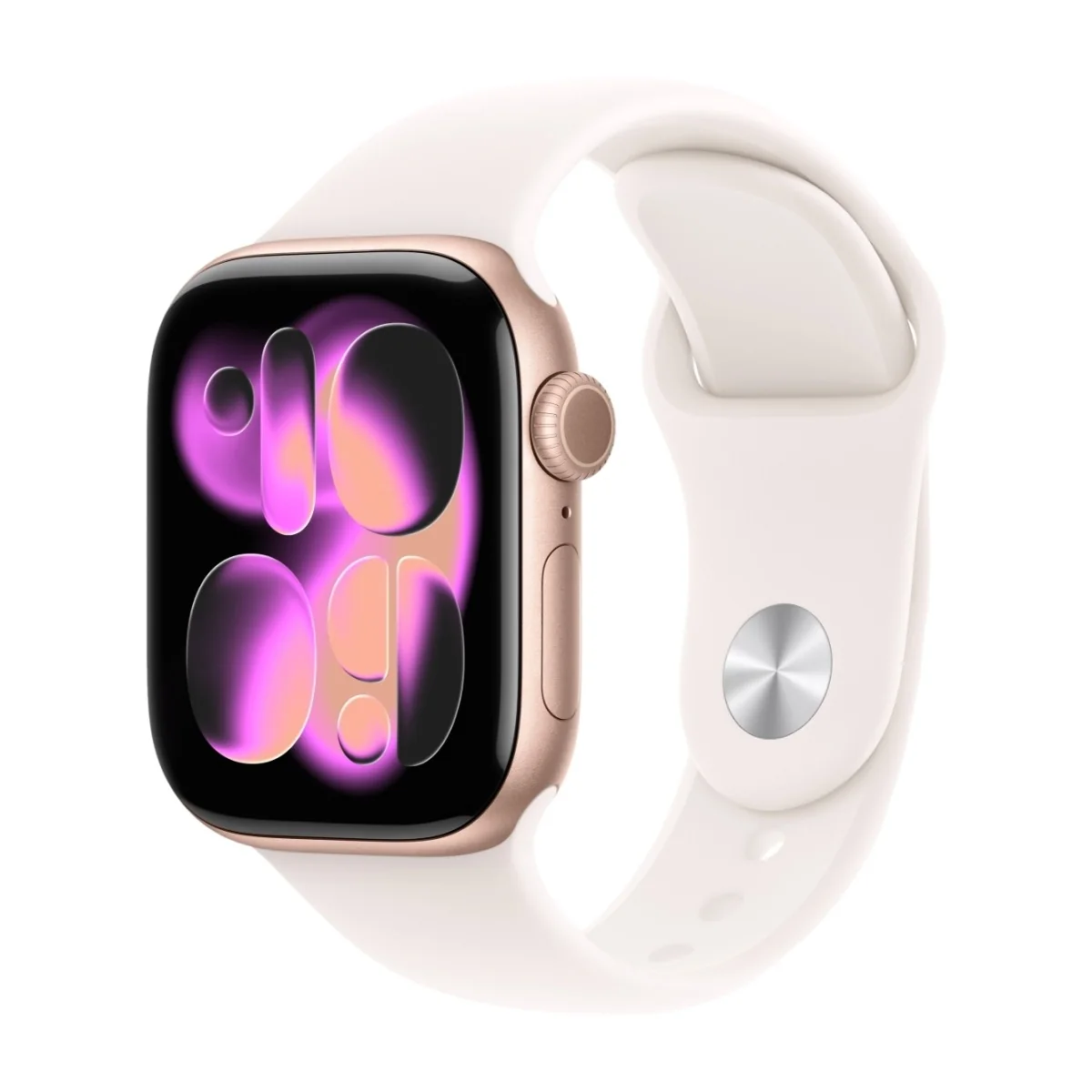 Apple Watch Series 11 GPS + Cell 42 mm ruusukulta alumiini, punanhäivä urheiluranneke - S/M