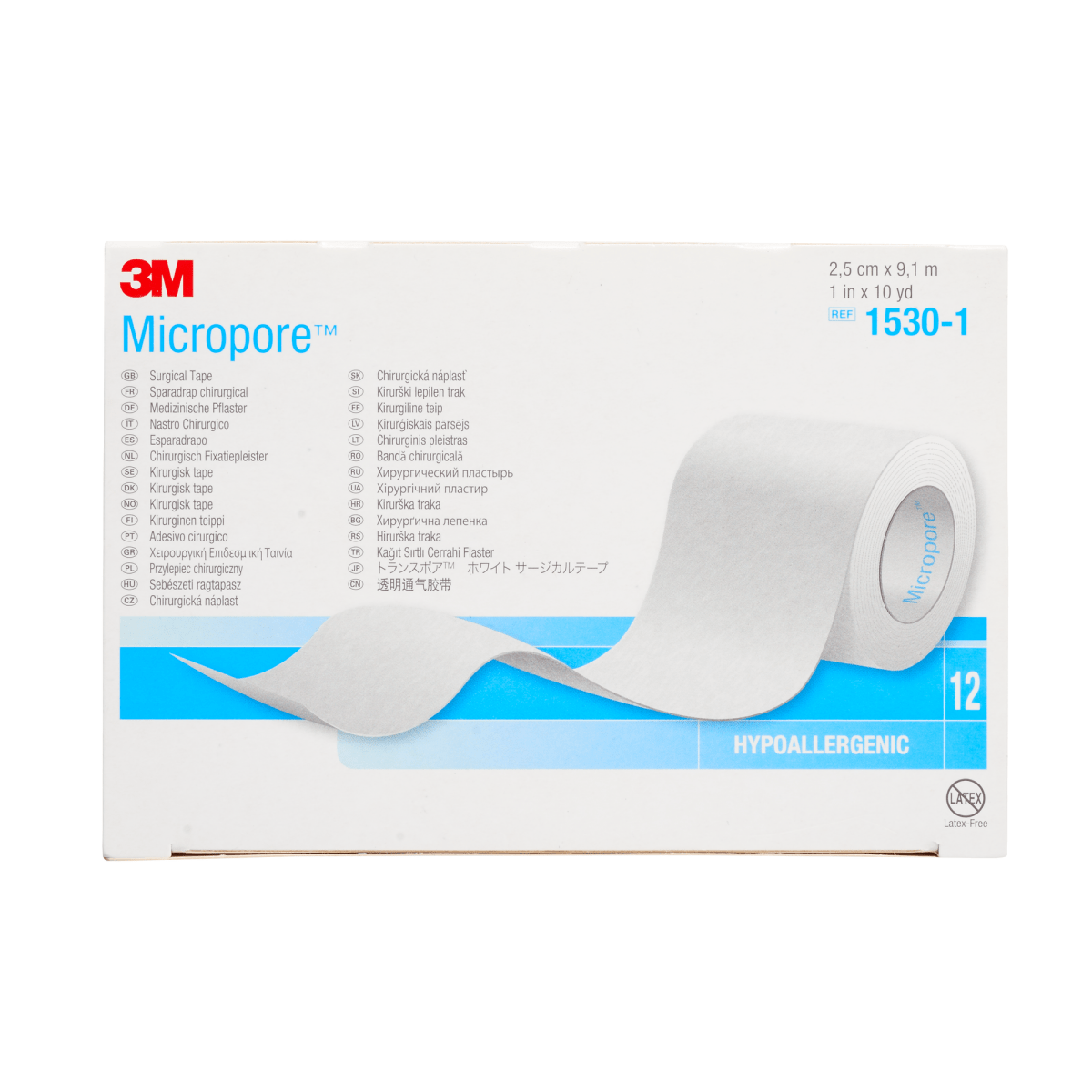 Micropore Kuituteippi Valk 25mmx9.1m 12 kpl 1530-1