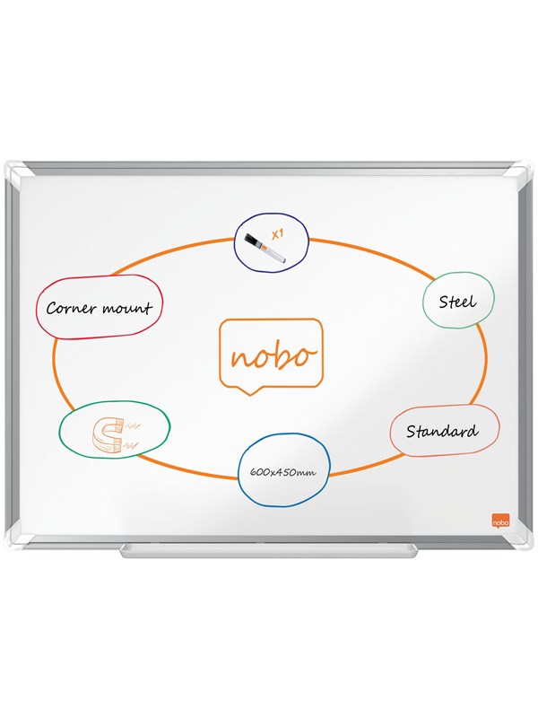 Nobo Premium Plus valkotaulu 60x45cm teräs