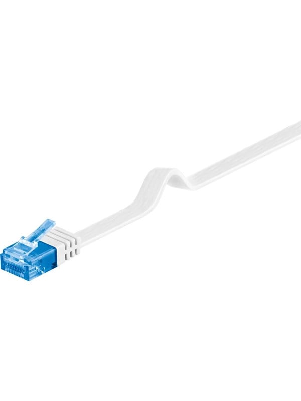Goobay CAT 6A platt patchkabel, U/UTP, vit kopparledare (CU)