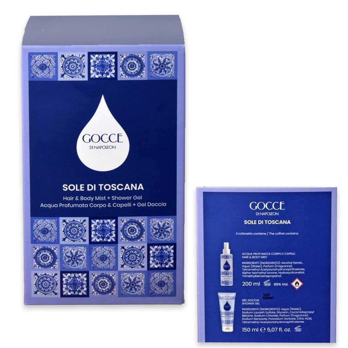 Gocce Di Napoleon Sole Di Toscana Hair & Body Mist 250 ml + Gel Doccia 150 ml — Set fragranza corpo e detergente